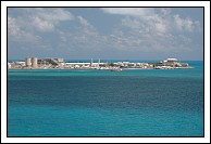 Royal Navy Dockyard from the channel as we leave Bermuda.