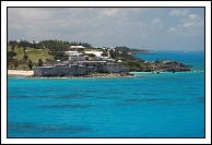 Closer view of Fort St. Catherine, with beach off to the left.