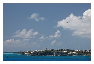 Jet departs over the east end of Bermuda.