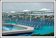 Views of Hamilton skyline from the pool deck.