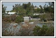 Bus stop seen from Spanish Point Park.  The end of Bus Route 4!