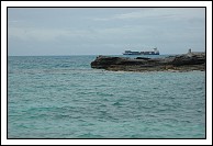 Container ship making the passage along the north channel to Hamilton.