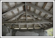 Roof inside the bus stop.