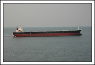 Anchored tanker.