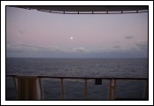 Moon rising on the other side of the ship!