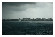 St. George's about to get stormed on.  Ships visible through the Town Cut.