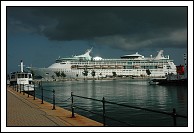 Storm clouds threaten Grandeur of the Seas.  King's Wharf, Bermuda.