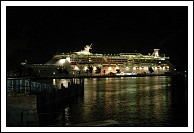 Grandeur of the Seas at night, King's Wharf, Bermuda.